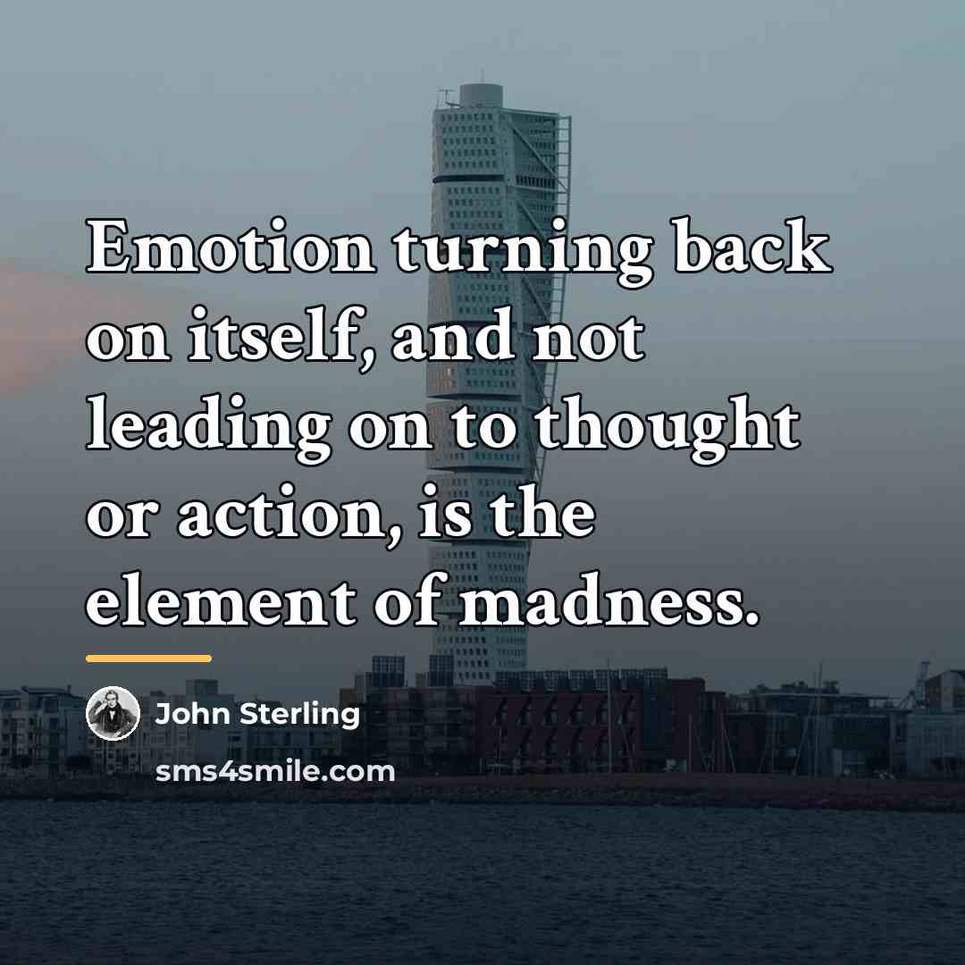 “Emotion turning back on itself, and not leading on to…” quote by John Sterling
