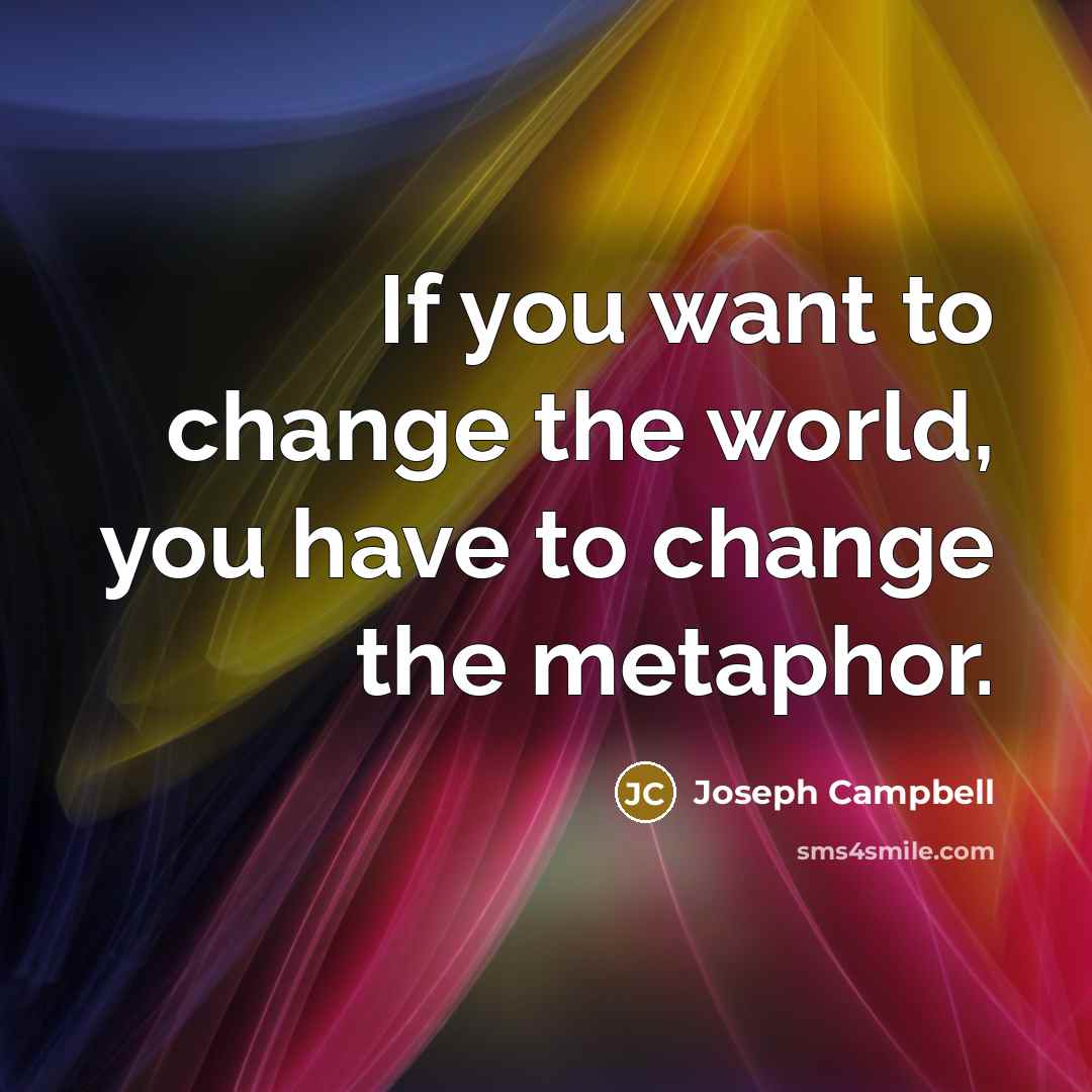 “If you want to change the world, you have to…” quote by Joseph Campbell