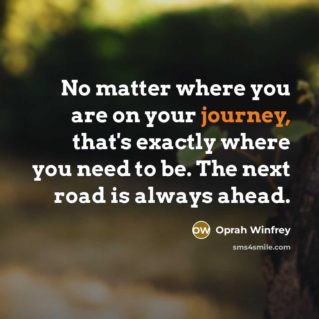 “No matter where you are on your journey, that's exactly…” quote by Oprah Winfrey