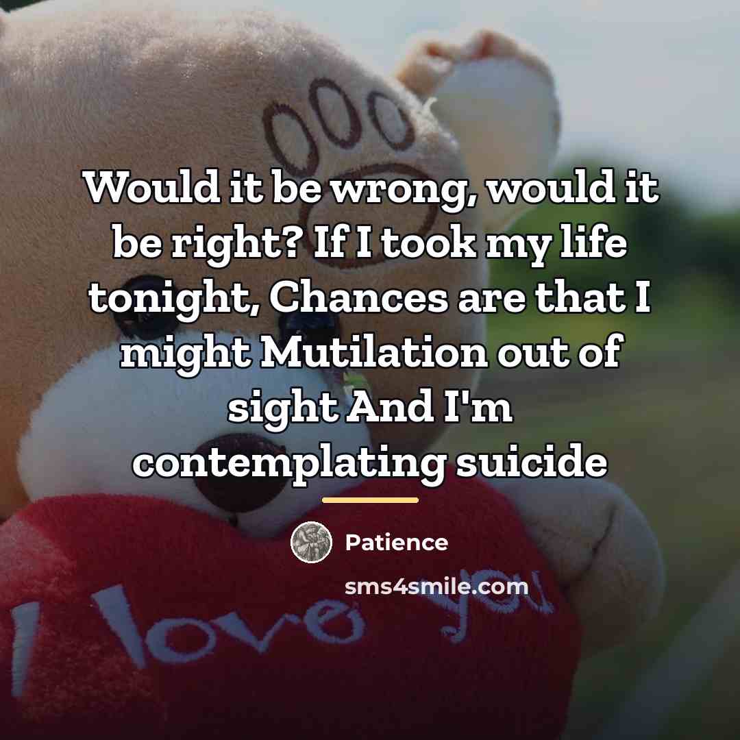 “Would it be wrong, would it be right? If I…” quote by Patience