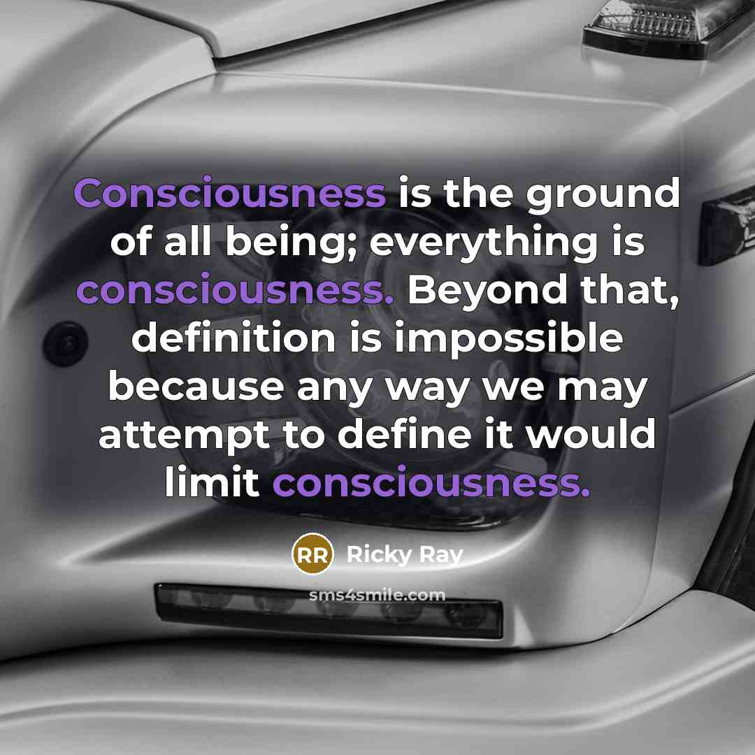 “Consciousness is the ground of all being; everything is consciousness.…” quote by Ricky Ray