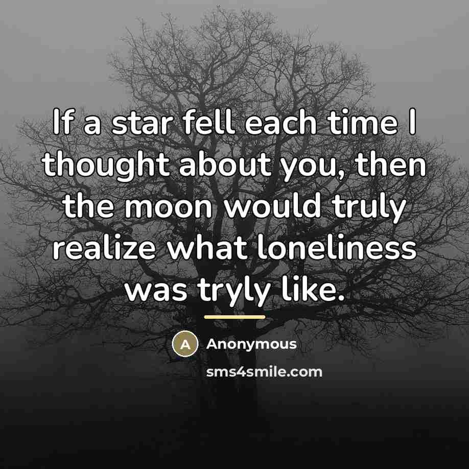 “If a star fell each time I thought about you,…” quote by Anonymous