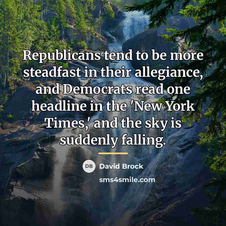 “Republicans tend to be more steadfast in their allegiance, and…” quote by David Brock
