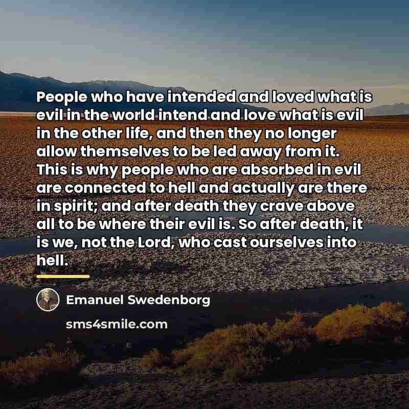 “People who have intended and loved what is evil in…” quote by Emanuel Swedenborg