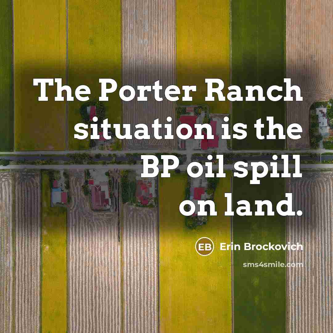“The Porter Ranch situation is the BP oil spill on…” quote by Erin Brockovich