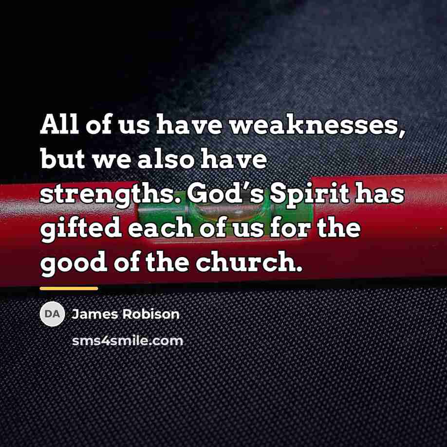 “All of us have weaknesses, but we also have strengths.…” quote by James Robison