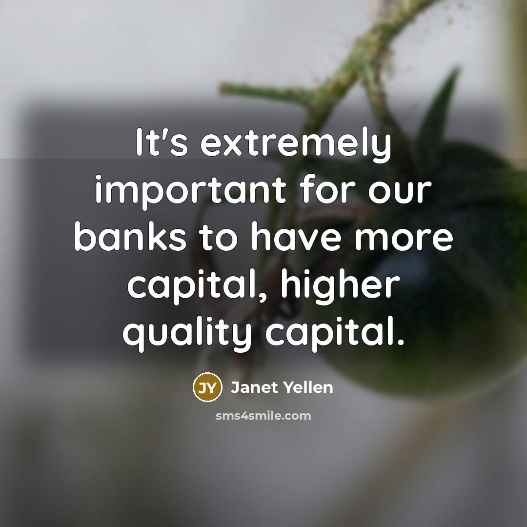 “It's extremely important for our banks to have more capital,…” quote by Janet Yellen
