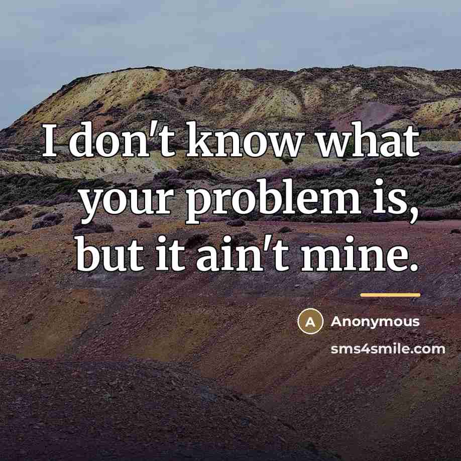 “I don't know what your problem is, but it ain't…” quote by Anonymous