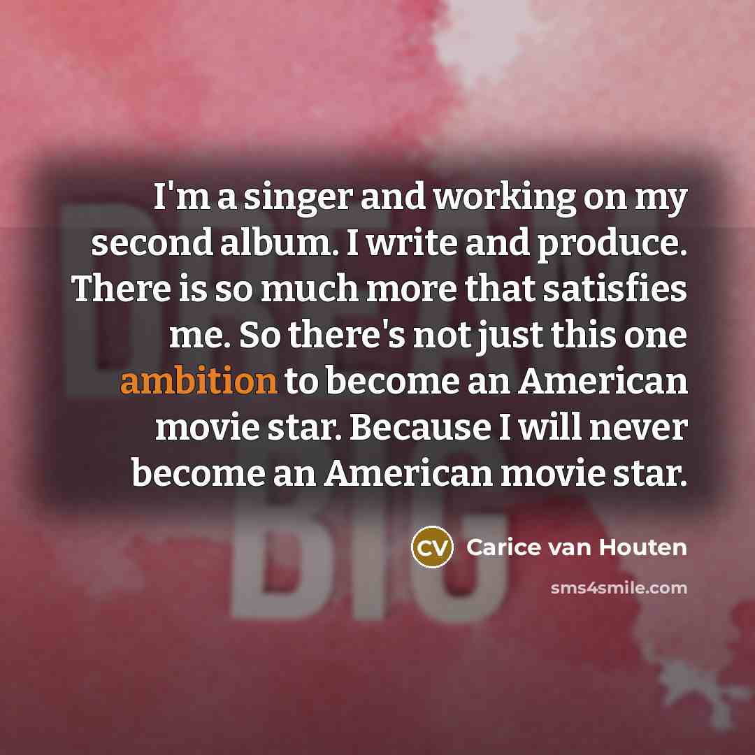 “I'm a singer and working on my second album. I…” quote by Carice van Houten