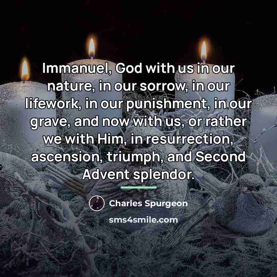 “Immanuel, God with us in our nature, in our sorrow,…” quote by Charles Spurgeon