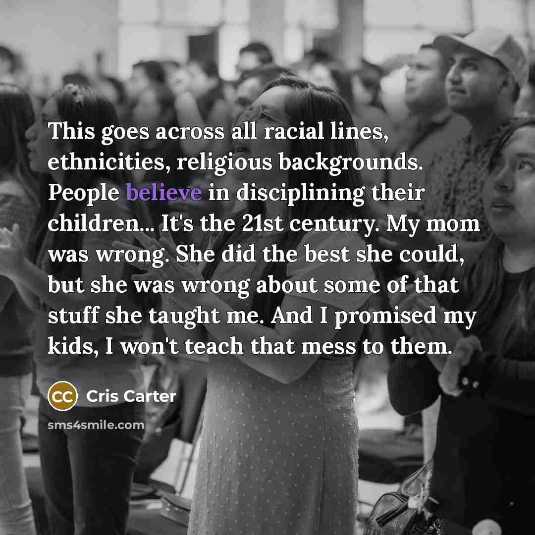 “This goes across all racial lines, ethnicities, religious backgrounds. People…” quote by Cris Carter