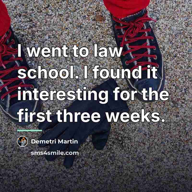 “I went to law school. I found it interesting for…” quote by Demetri Martin