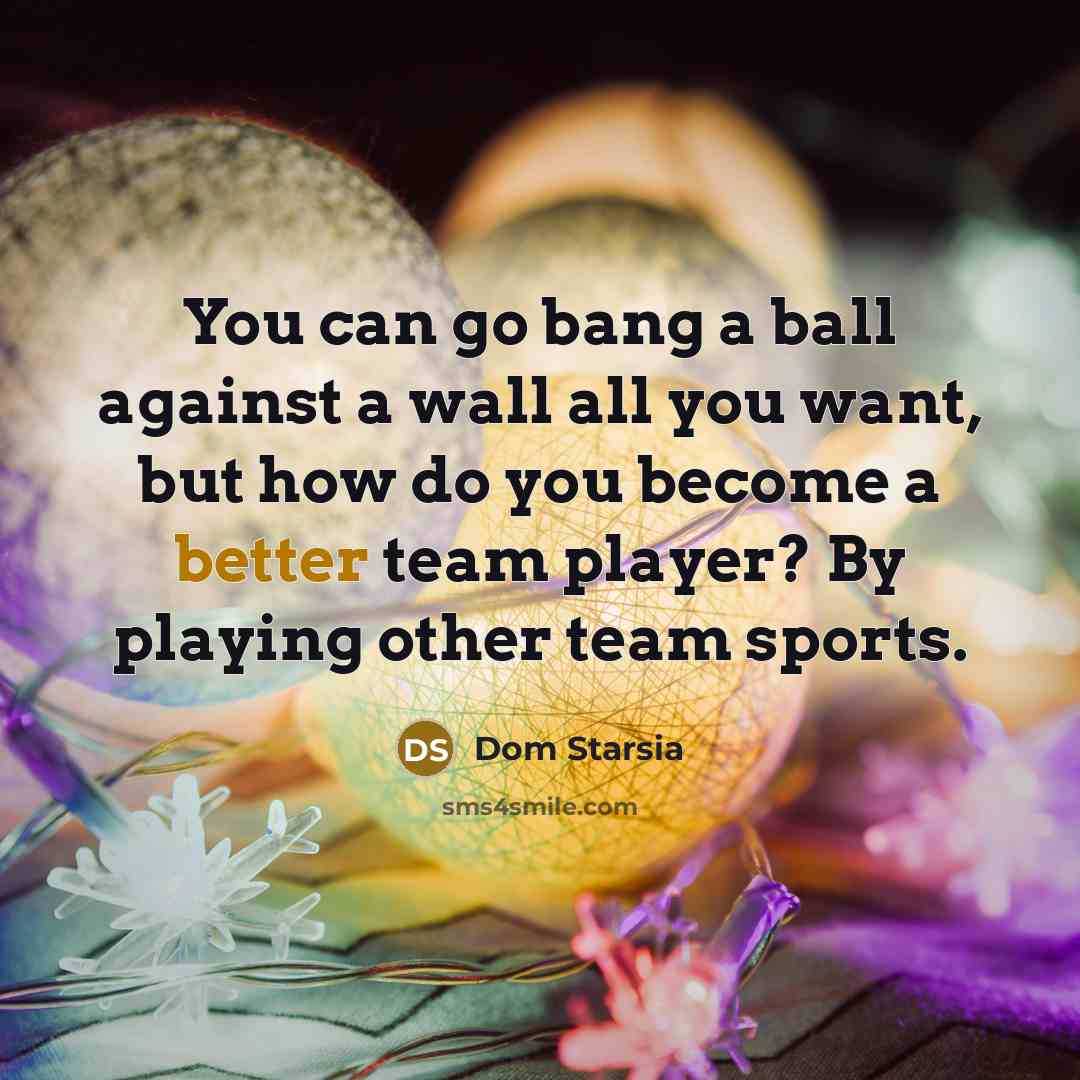 “You can go bang a ball against a wall all…” quote by Dom Starsia