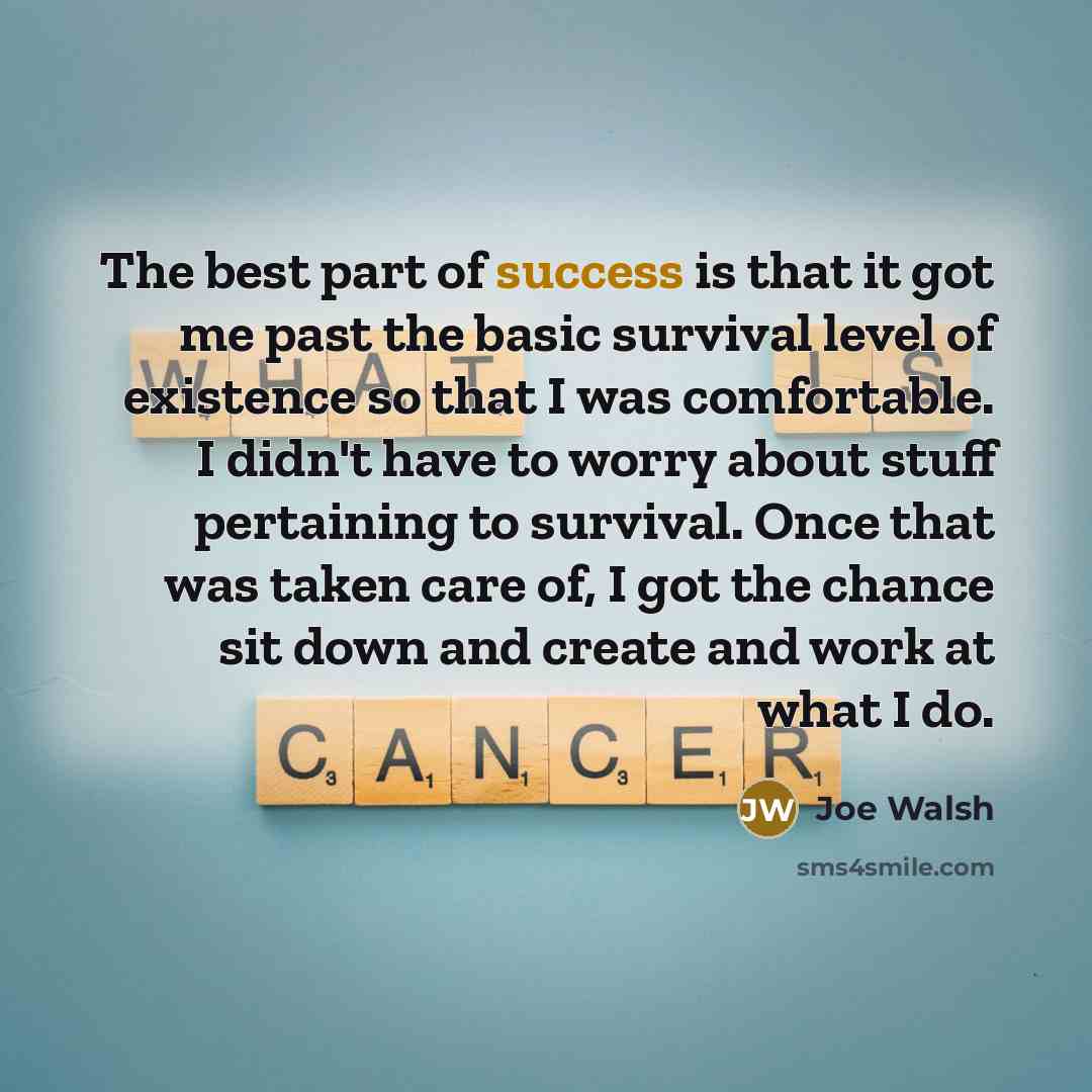 “The best part of success is that it got me…” quote by Joe Walsh