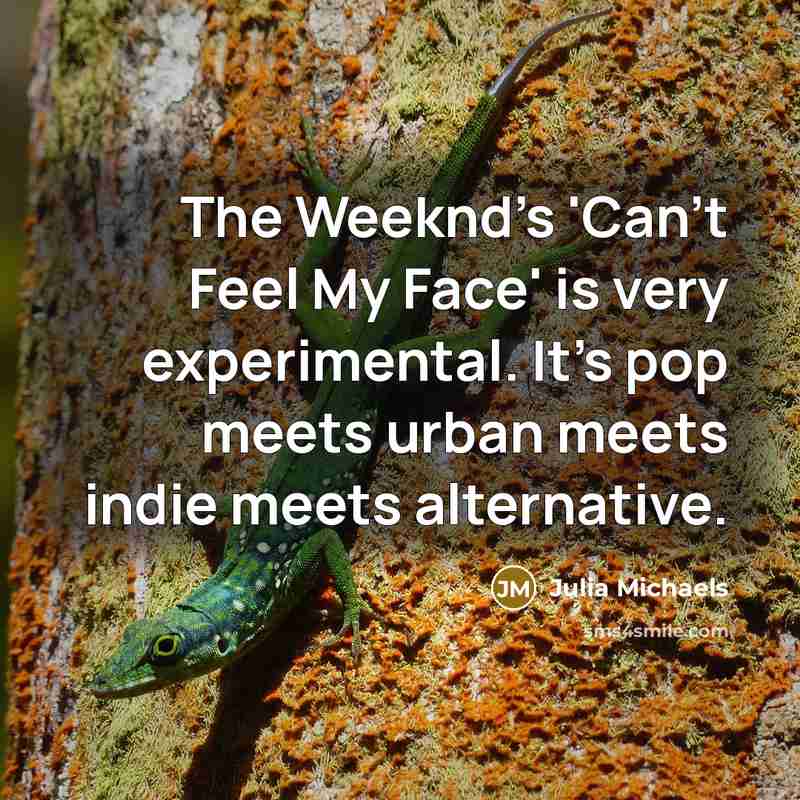 “The Weeknd's 'Can't Feel My Face' is very experimental. It's…” quote by Julia Michaels
