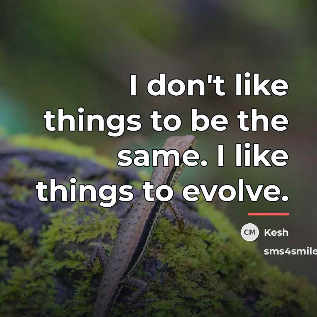 “I don't like things to be the same. I like…” quote by Kesh