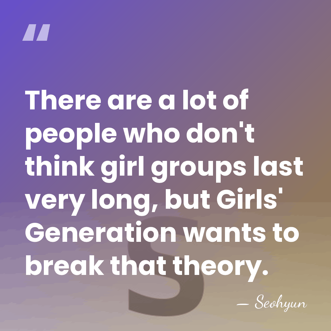 There are a lot of people who don't think girl groups last&hellip; - Seohyun