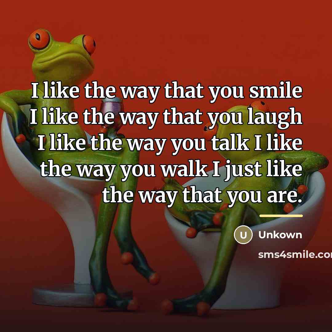 “I like the way that you smile I like the…” quote by Unkown