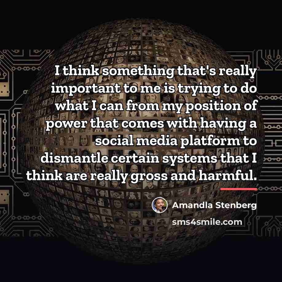 “I think something that's really important to me is trying…” quote by Amandla Stenberg