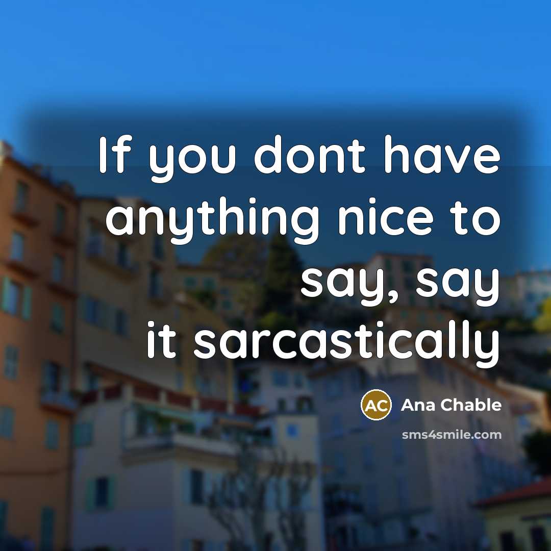 “If you dont have anything nice to say, say it…” quote by Ana Chable