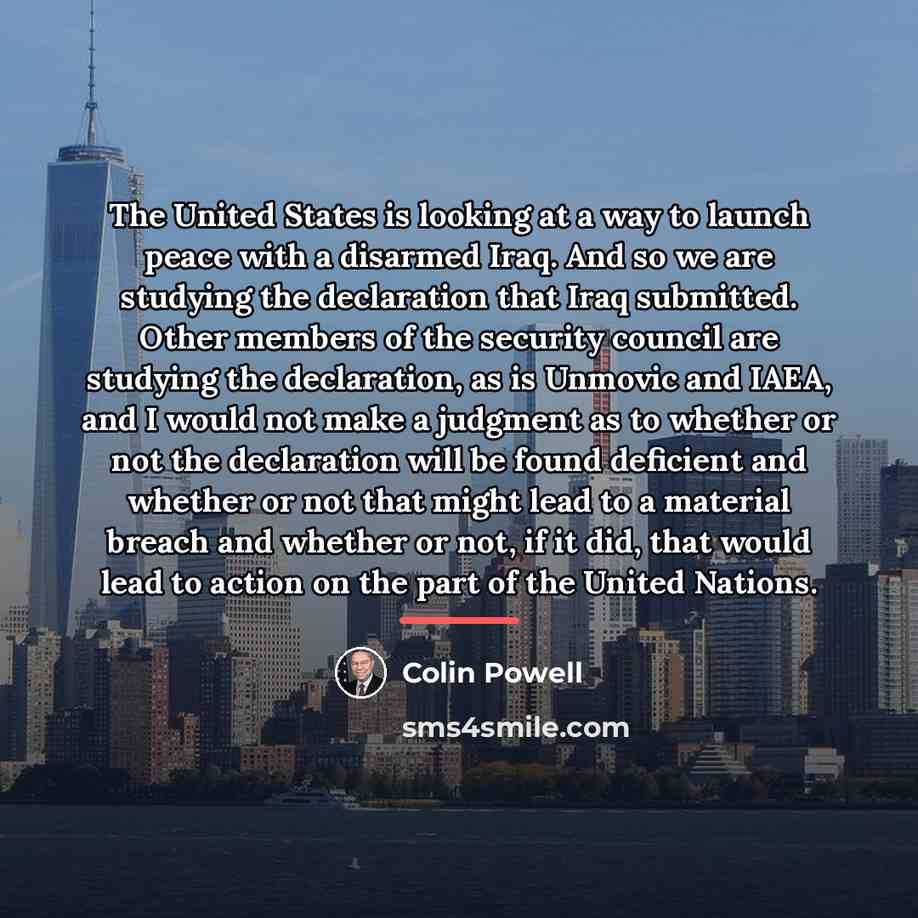“The United States is looking at a way to launch…” quote by Colin Powell