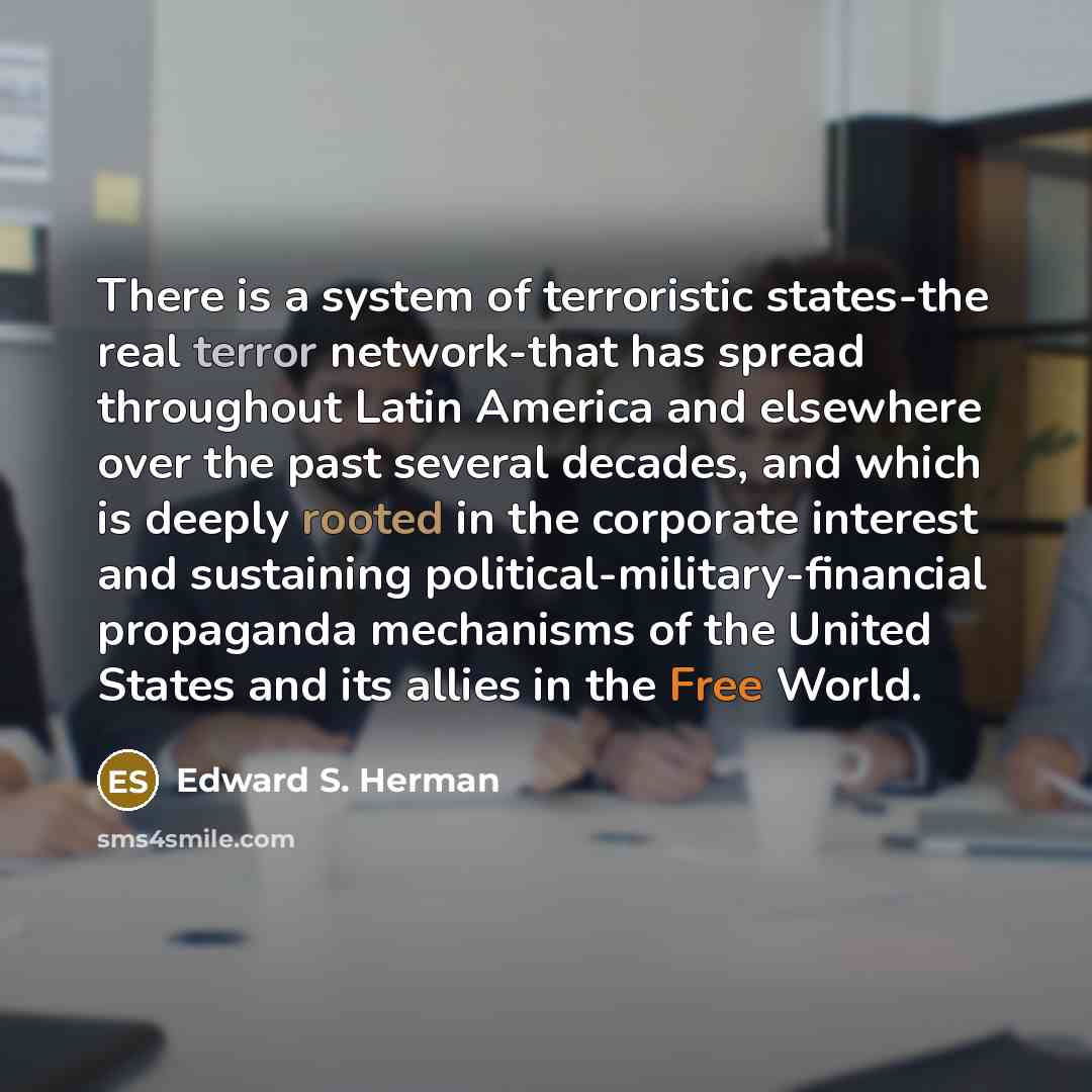 “There is a system of terroristic states-the real terror network-that…” quote by Edward S. Herman