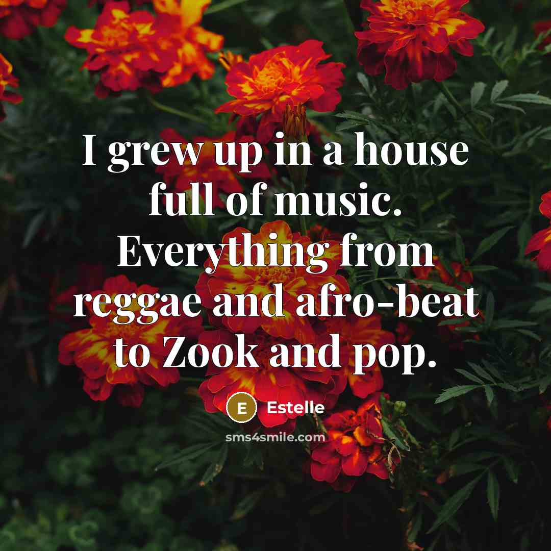 “I grew up in a house full of music. Everything…” quote by Estelle