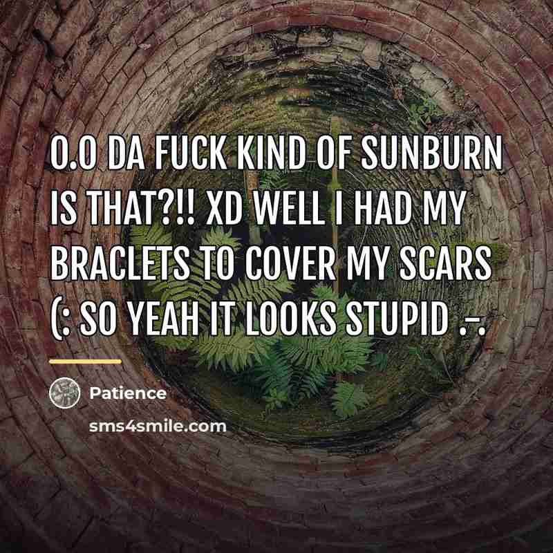 “O.o da fuck kind of sunburn is that?!! xD well…” quote by Patience