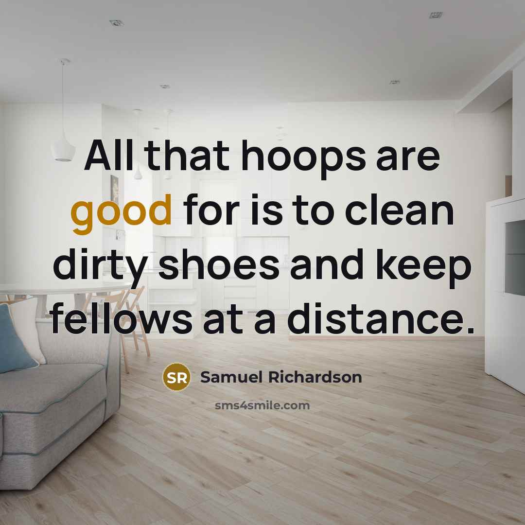 “All that hoops are good for is to clean dirty…” quote by Samuel Richardson