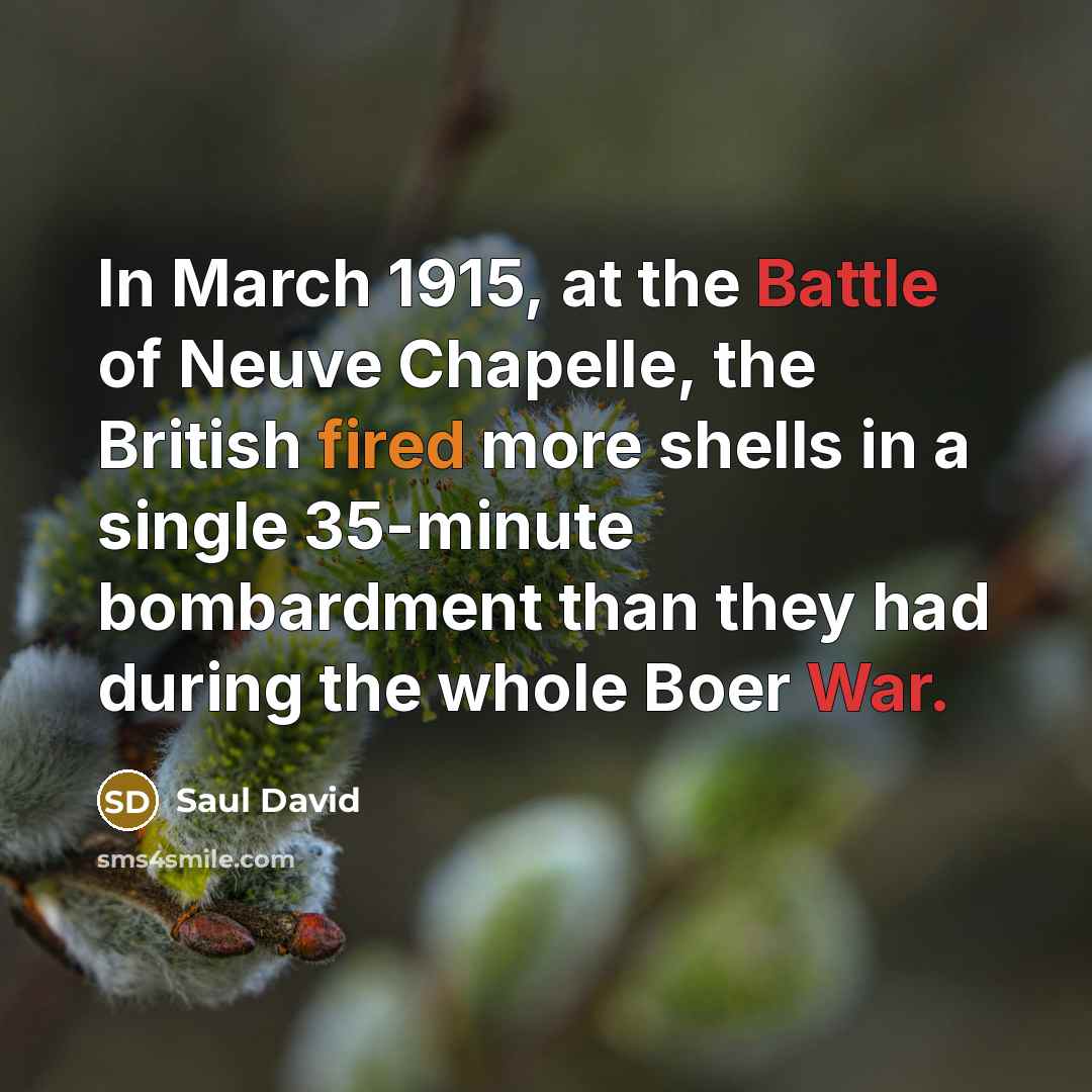“In March 1915, at the Battle of Neuve Chapelle, the…” quote by Saul David