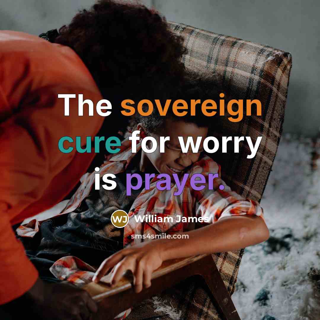 “The sovereign cure for worry is prayer.” quote by William James