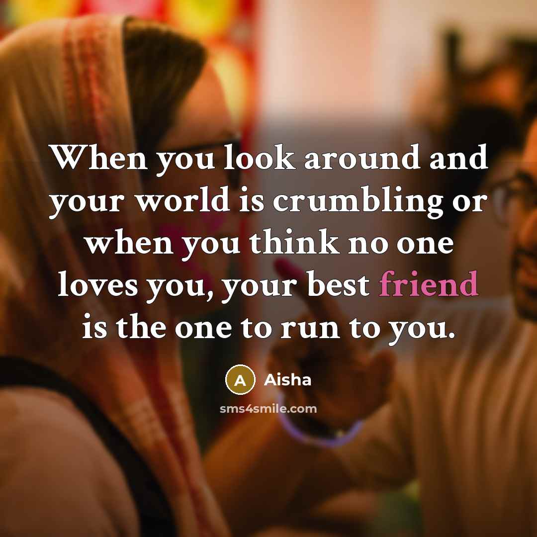“When you look around and your world is crumbling or…” quote by Aisha