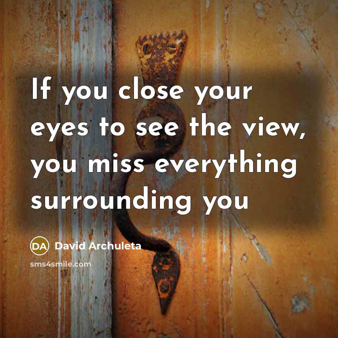 “If you close your eyes to see the view, you…” quote by David Archuleta