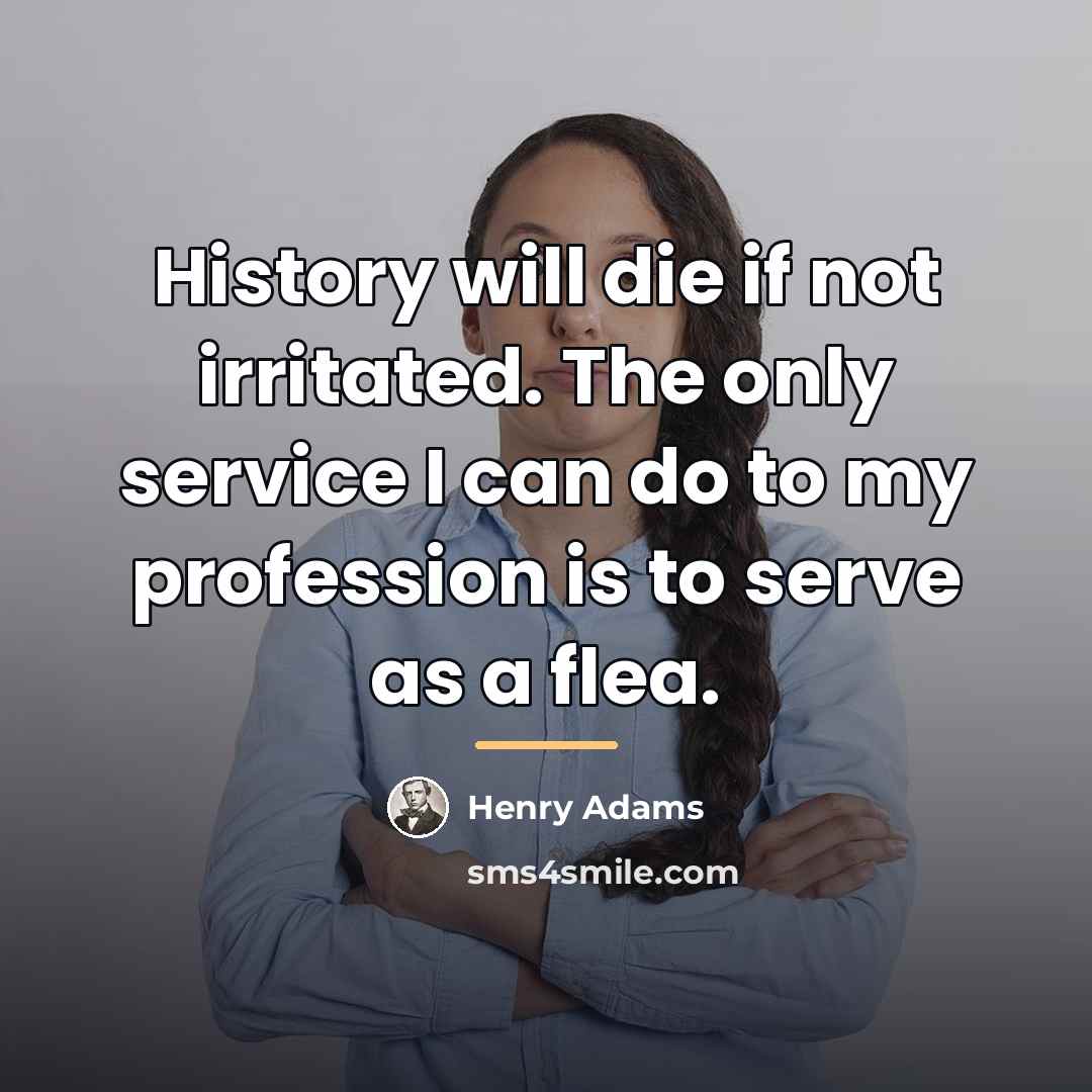 “History will die if not irritated. The only service I…” quote by Henry Adams