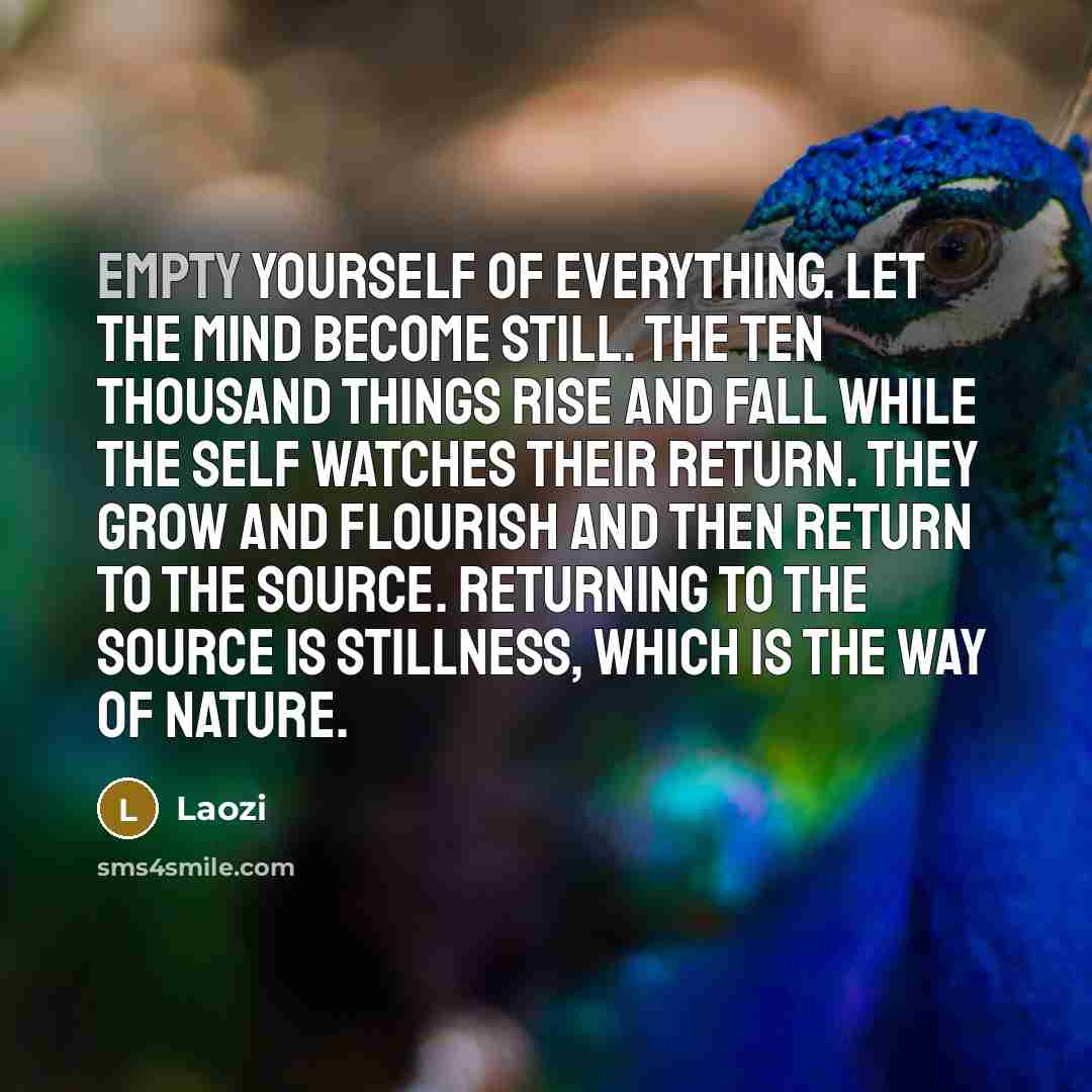 “Empty yourself of everything. Let the mind become still. The…” quote by Laozi