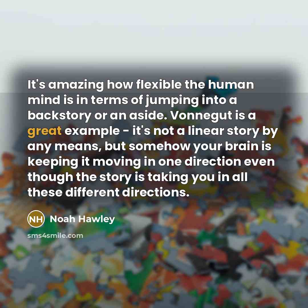 “It's amazing how flexible the human mind is in terms…” quote by Noah Hawley