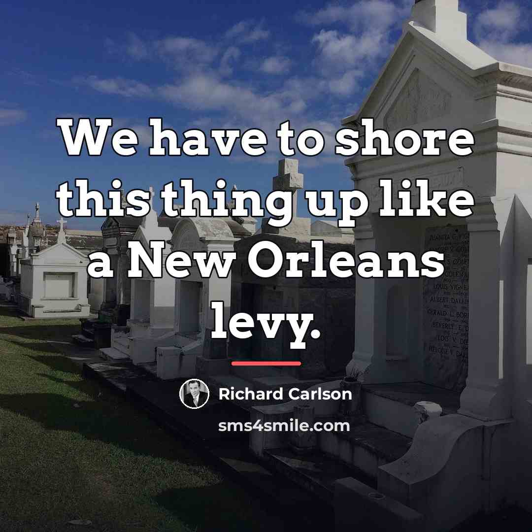 “We have to shore this thing up like a New…” quote by Richard Carlson
