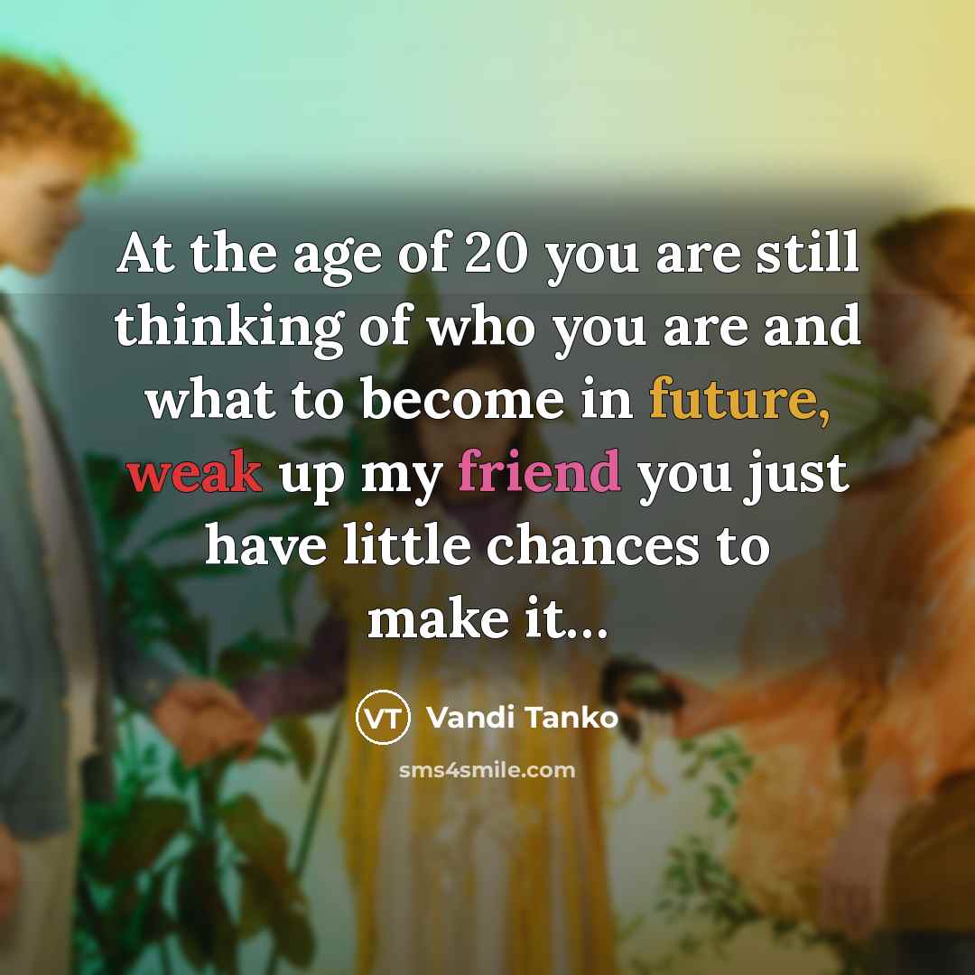 “At the age of 20 you are still thinking of…” quote by Vandi Tanko