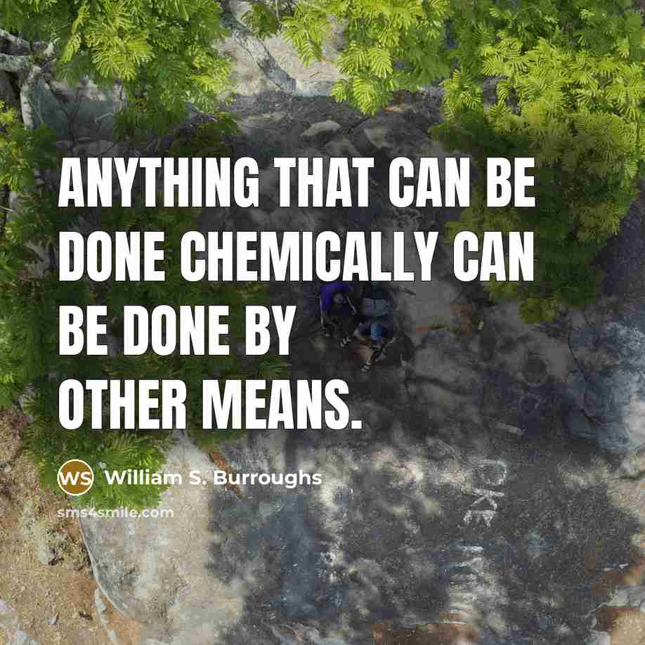 “Anything that can be done chemically can be done by…” quote by William S. Burroughs