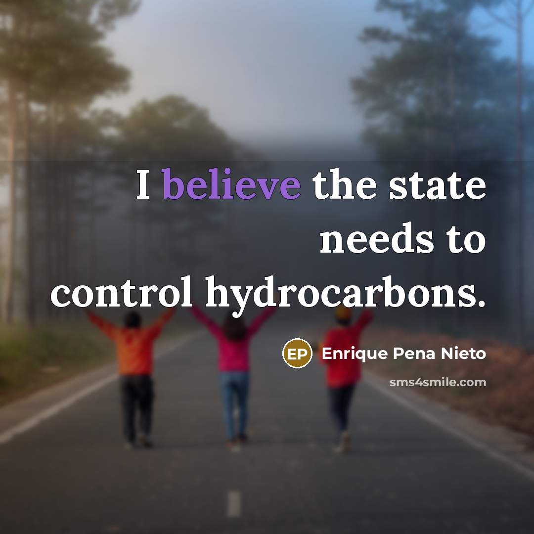 “I believe the state needs to control hydrocarbons.…” quote by Enrique Pena Nieto