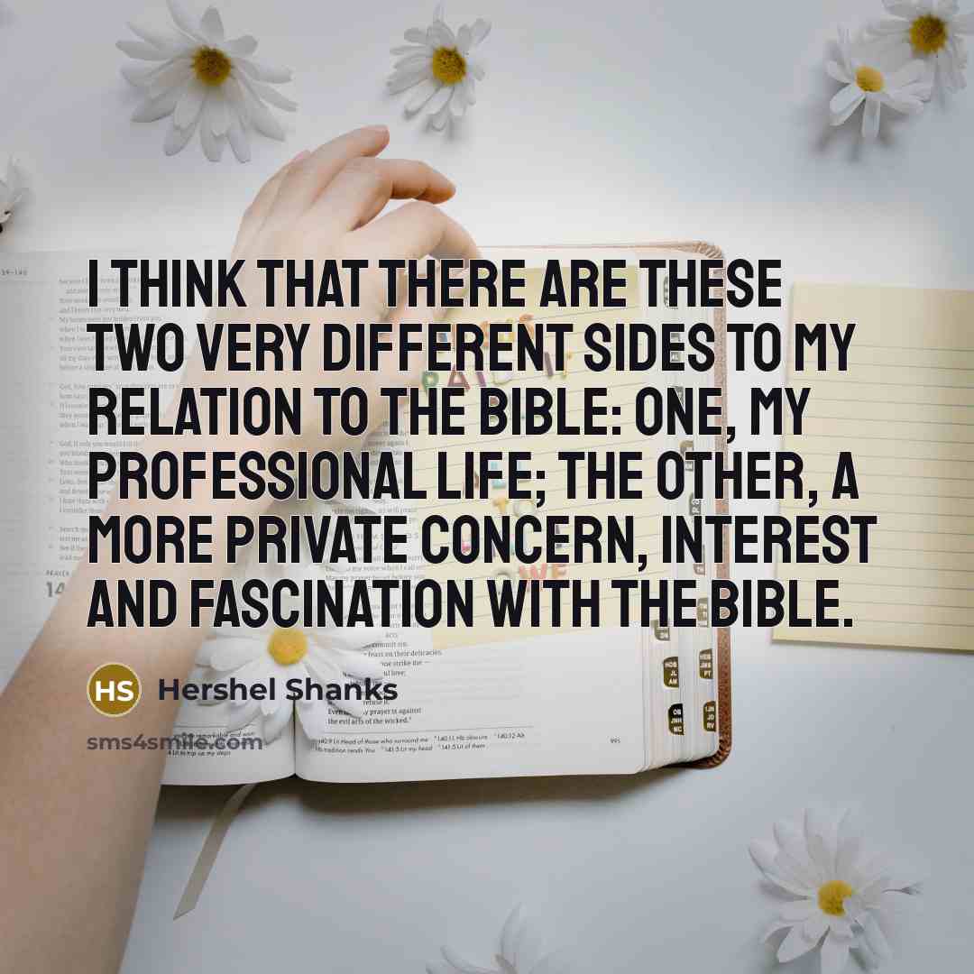 “I think that there are these two very different sides…” quote by Hershel Shanks