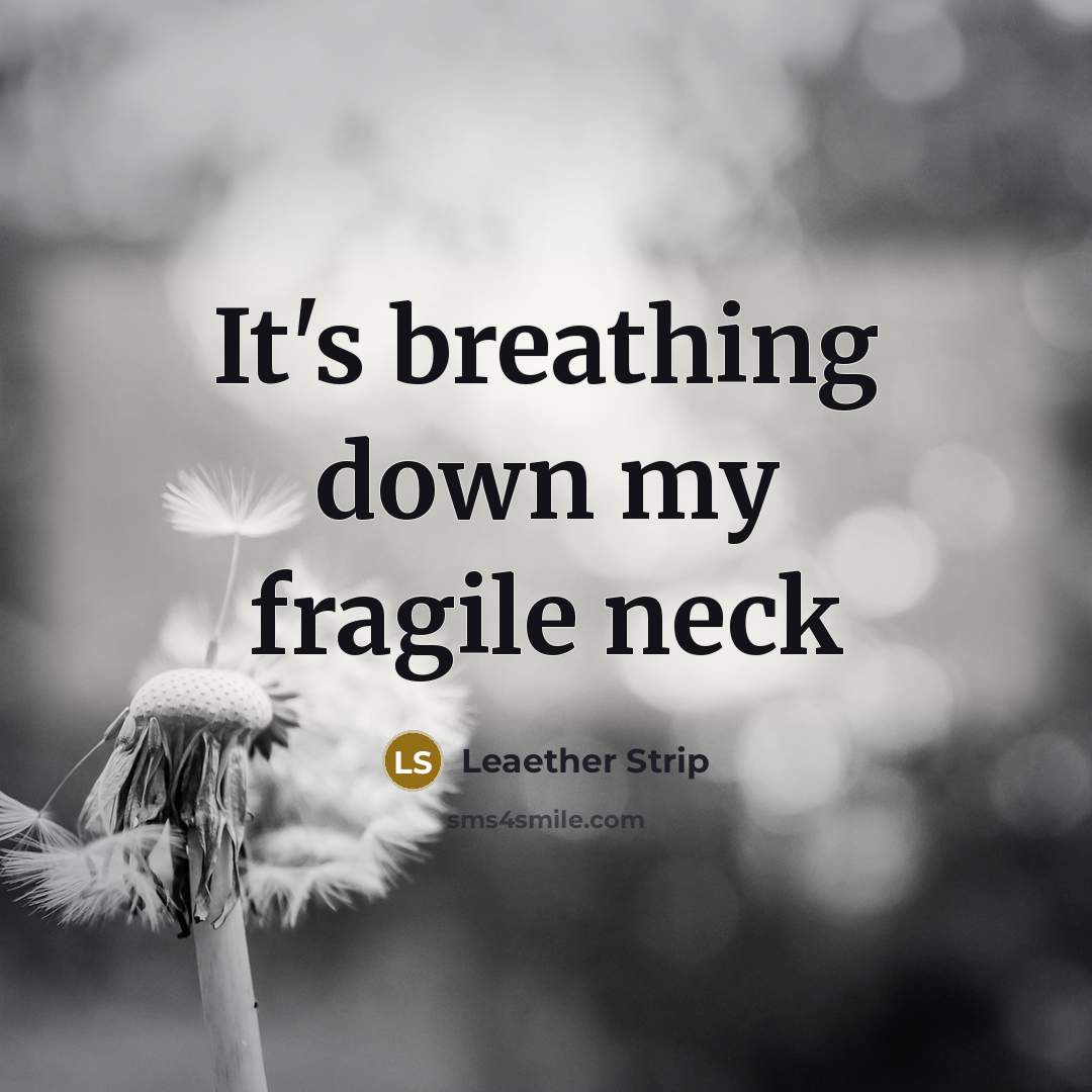 “It's breathing down my fragile neck” quote by Leaether Strip
