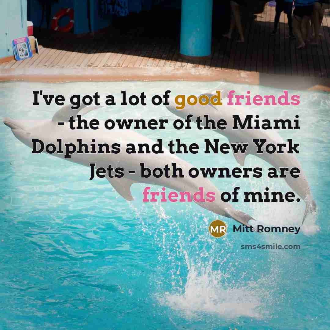 “I've got a lot of good friends - the owner…” quote by Mitt Romney