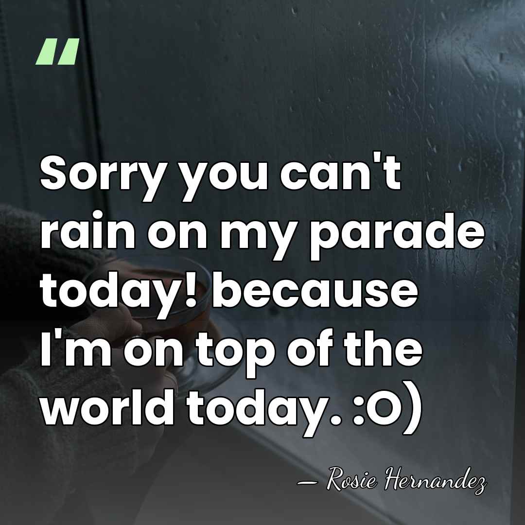 Sorry you can't rain on my parade today! because I'm on top&hellip; - Rosie Hernandez