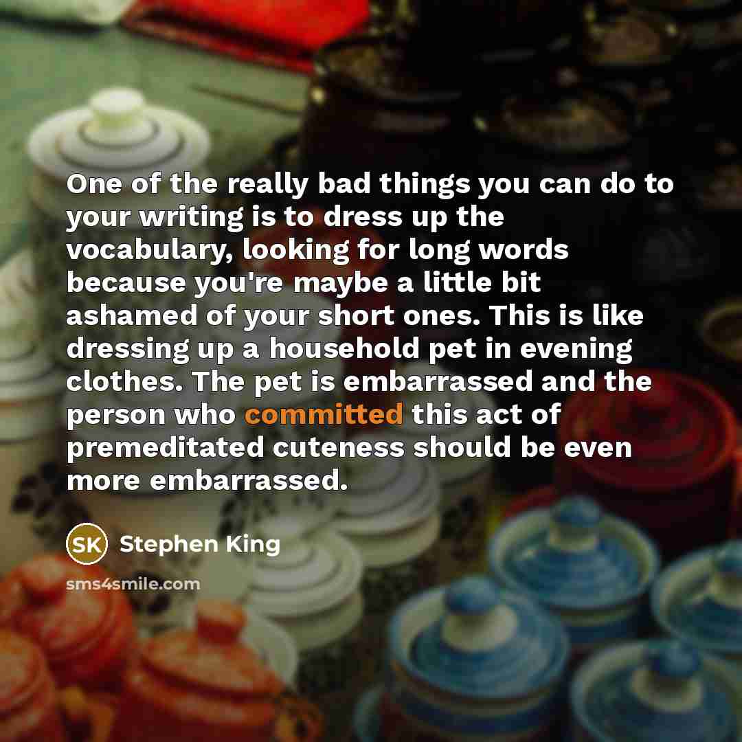 “One of the really bad things you can do to…” quote by Stephen King