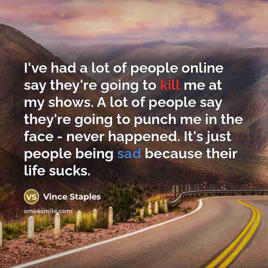 “I've had a lot of people online say they're going…” quote by Vince Staples