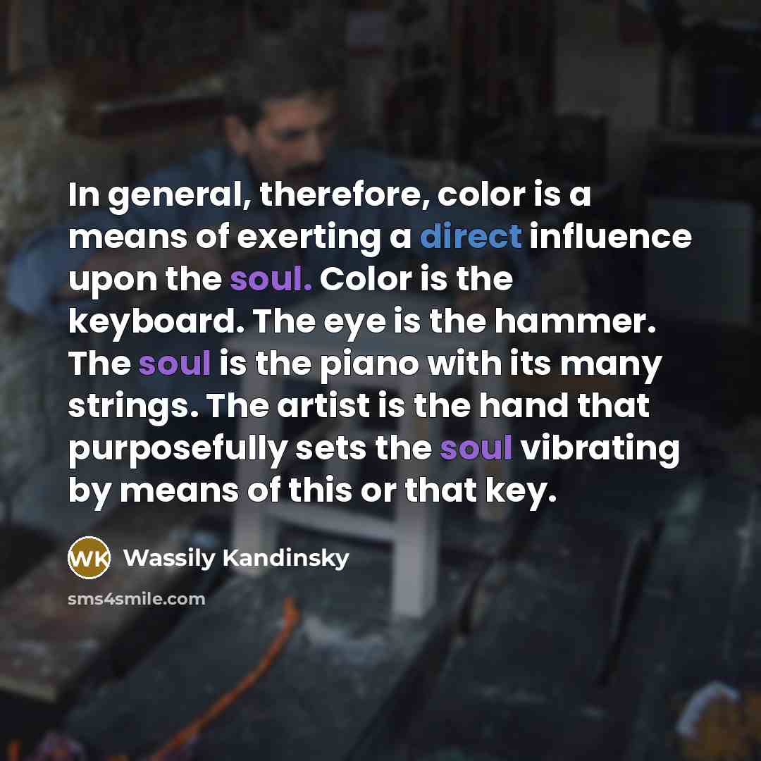 “In general, therefore, color is a means of exerting a…” quote by Wassily Kandinsky