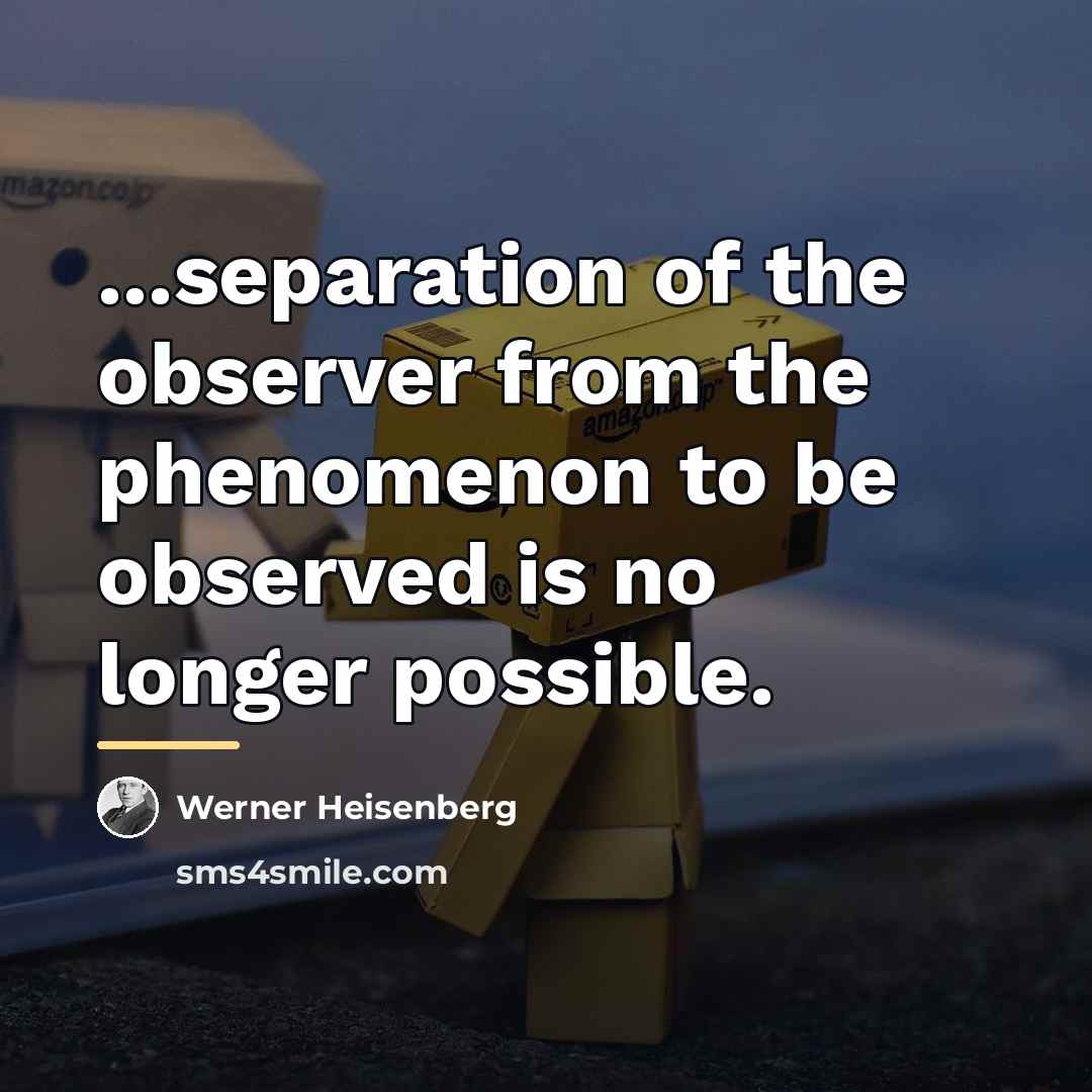 “...separation of the observer from the phenomenon to be observed…” quote by Werner Heisenberg