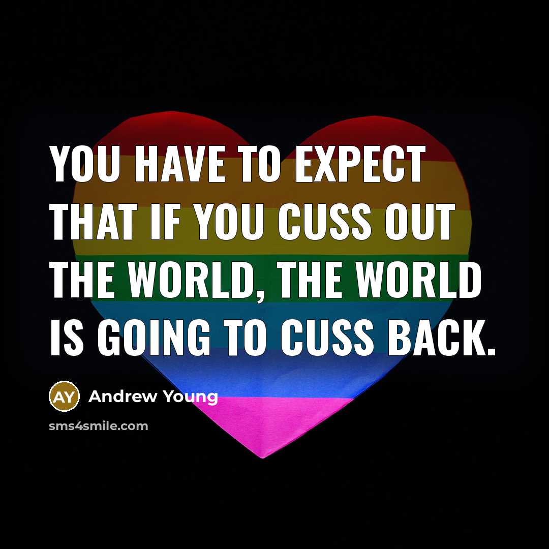 “You have to expect that if you cuss out the…” quote by Andrew Young