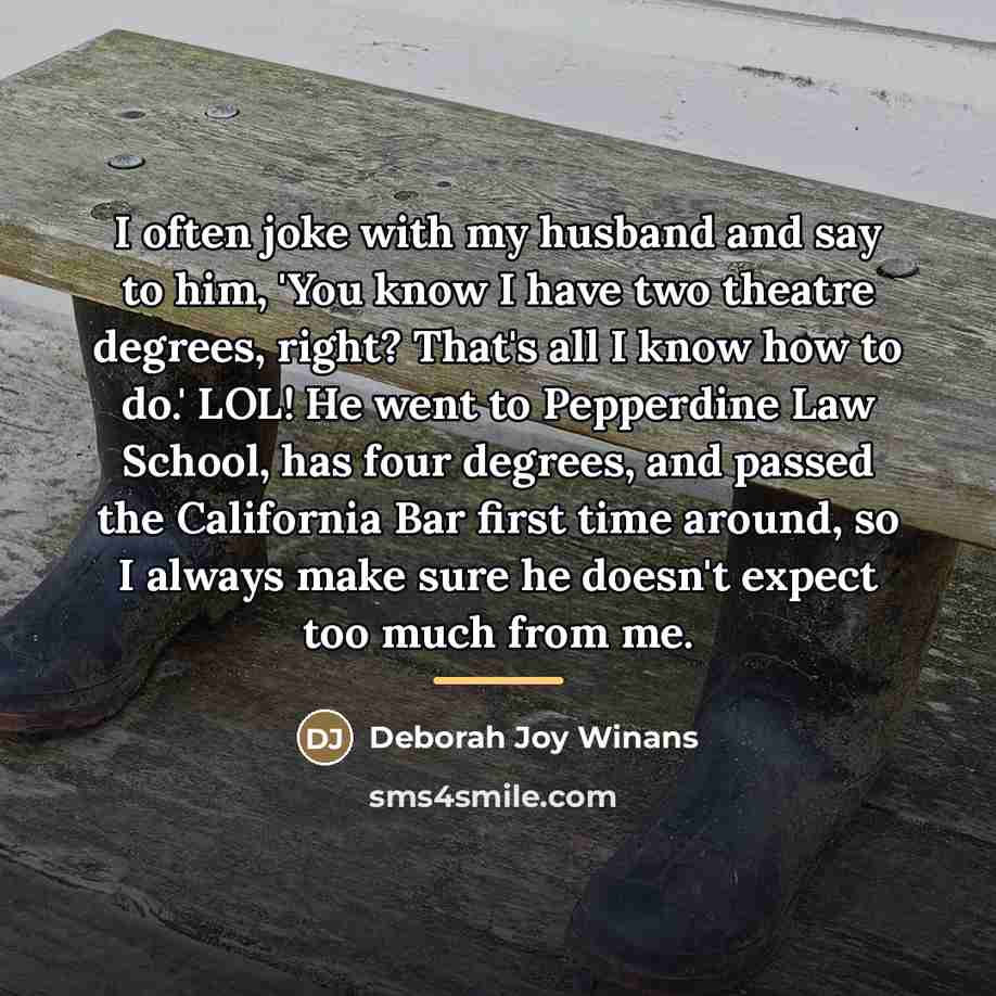 “I often joke with my husband and say to him,…” quote by Deborah Joy Winans